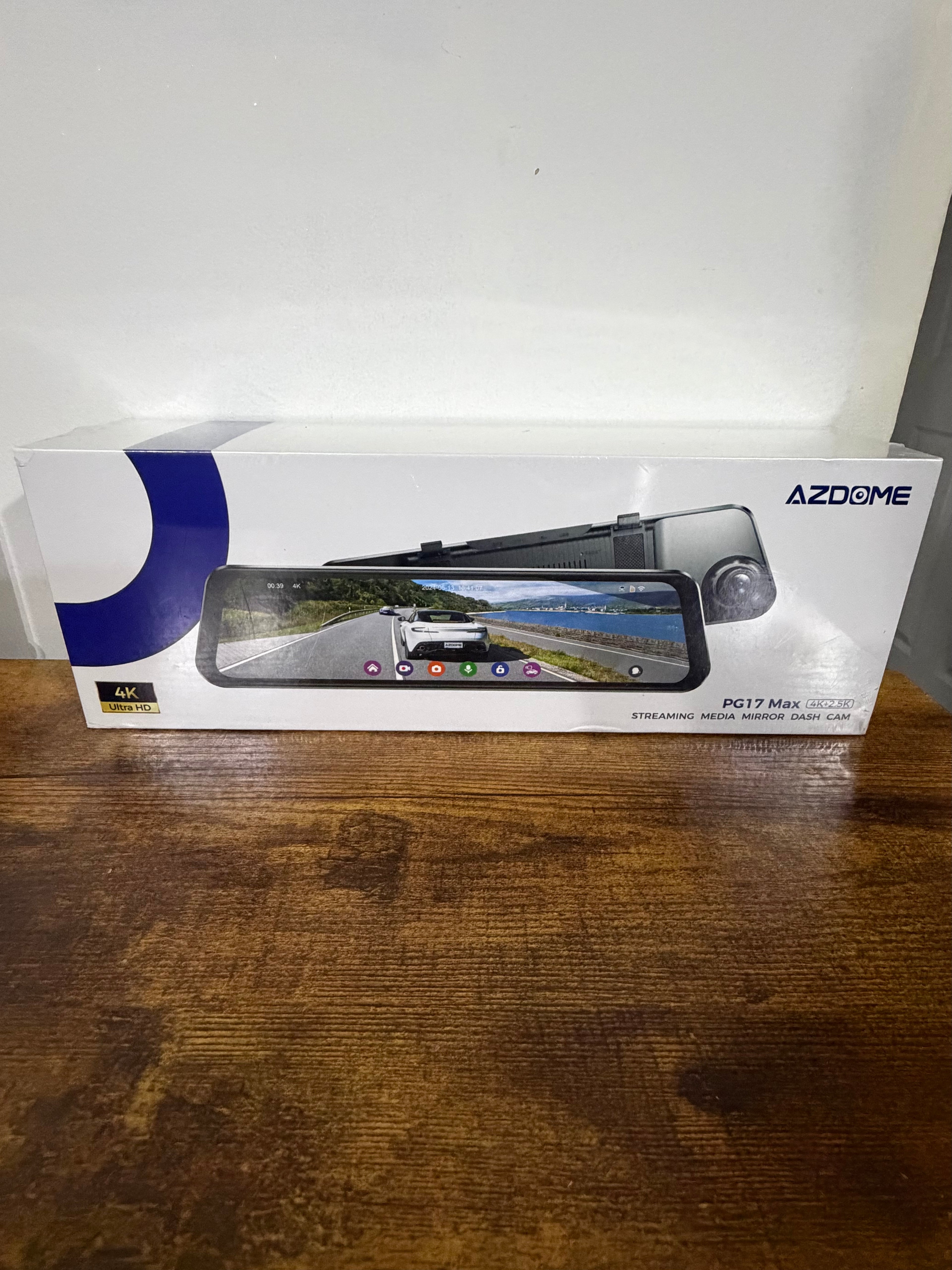 AZDOME PG17 Max 4K Smart Mirror Dash Cam with 2.5K Rear Camera, GPS, WiFi, ADAS & Blind Spot Detection